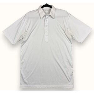 Collars & Co. Polo Mens L White Dress Collar Stretch Performance Short Sleeve